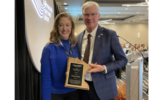 Claudine Arndt Honored for Dedicated Service to Farmers Union